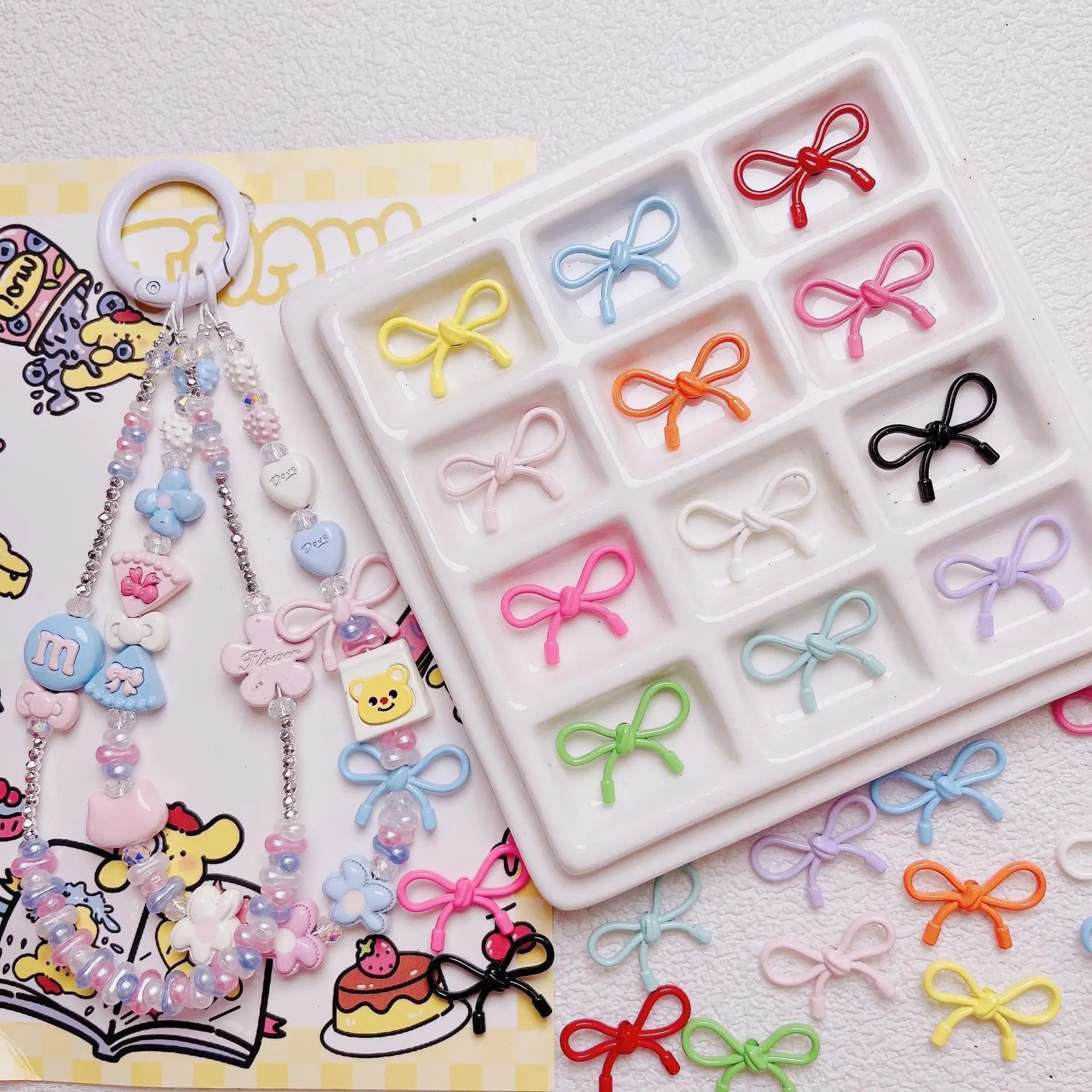 FS2511-13×20mm Stoving Vanish Metal Beads For Making Keychain Zoe's DIY Shop