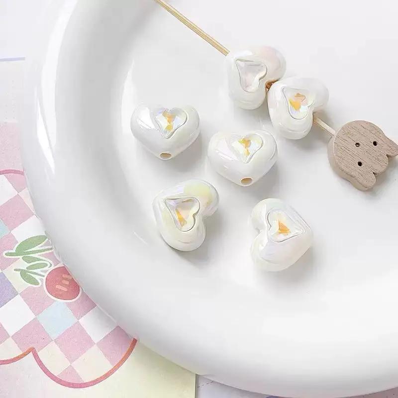FS2531-Ramdom Mixed Color Heart Shape Acrylic Beads Fit For Beadable Pens Zoe's DIY Shop
