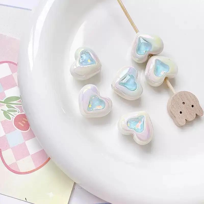 FS2531-Ramdom Mixed Color Heart Shape Acrylic Beads Fit For Beadable Pens Zoe's DIY Shop