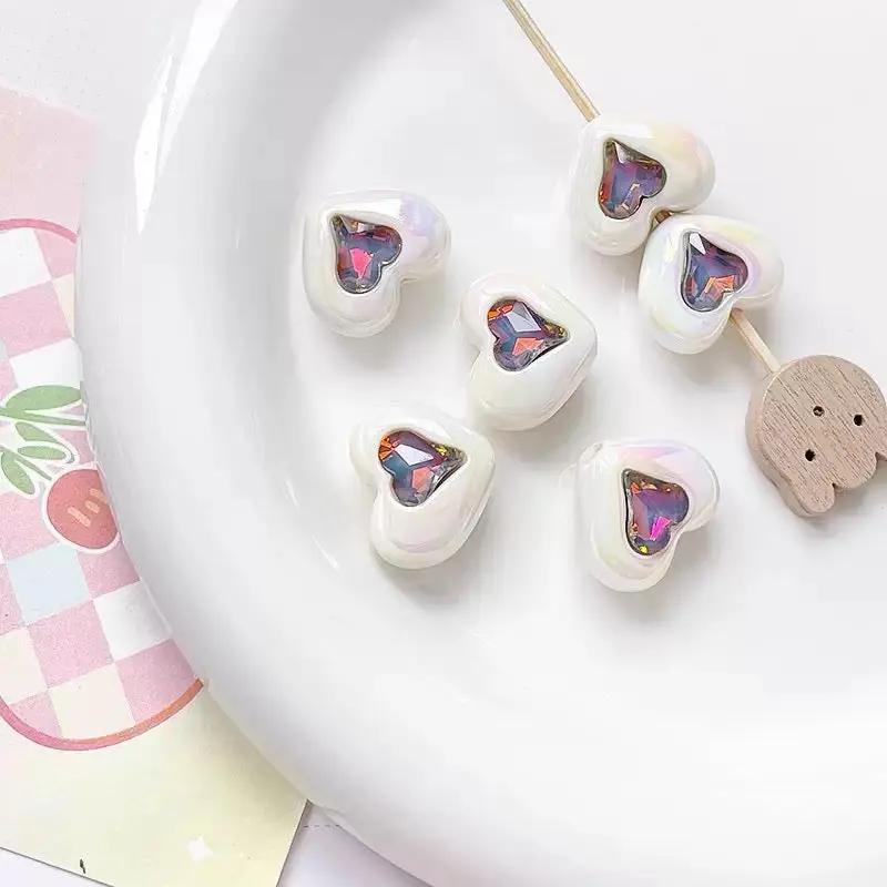 FS2531-Ramdom Mixed Color Heart Shape Acrylic Beads Fit For Beadable Pens Zoe's DIY Shop