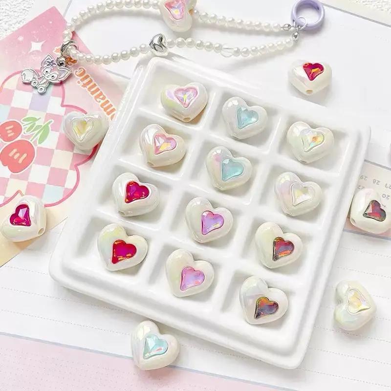 FS2531-Ramdom Mixed Color Heart Shape Acrylic Beads Fit For Beadable Pens Zoe's DIY Shop