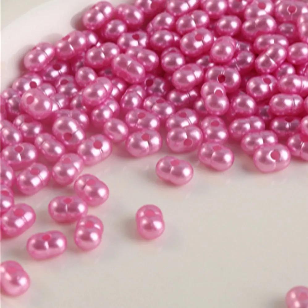 FS2561-5*8mm Pearl Looking Peanut Acrylic Beads For Making Keychain Zoe's DIY Shop