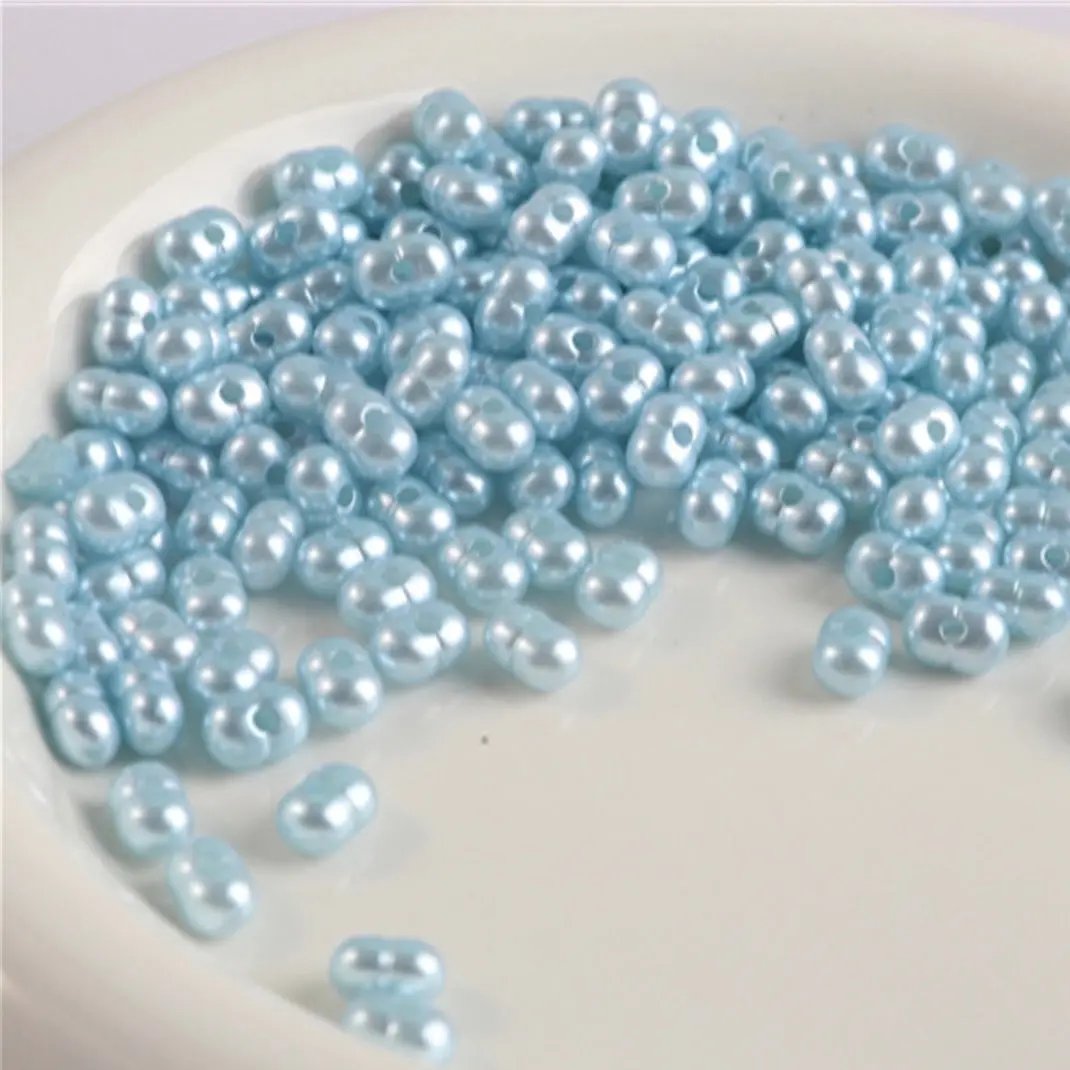 FS2561-5*8mm Pearl Looking Peanut Acrylic Beads For Making Keychain Zoe's DIY Shop