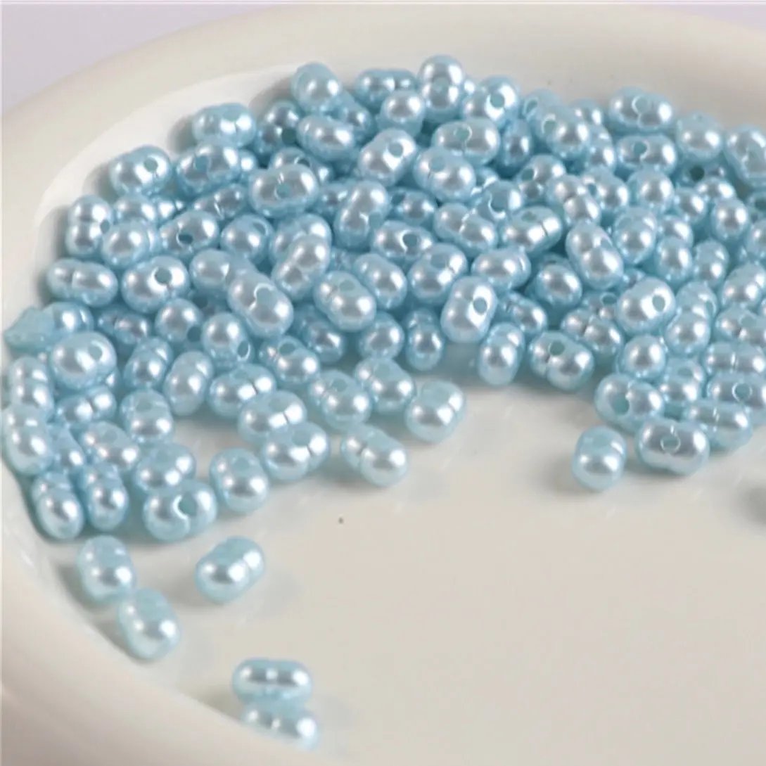 FS2561-5*8mm Pearl Looking Peanut Acrylic Beads For Making Keychain Zoe's DIY Shop