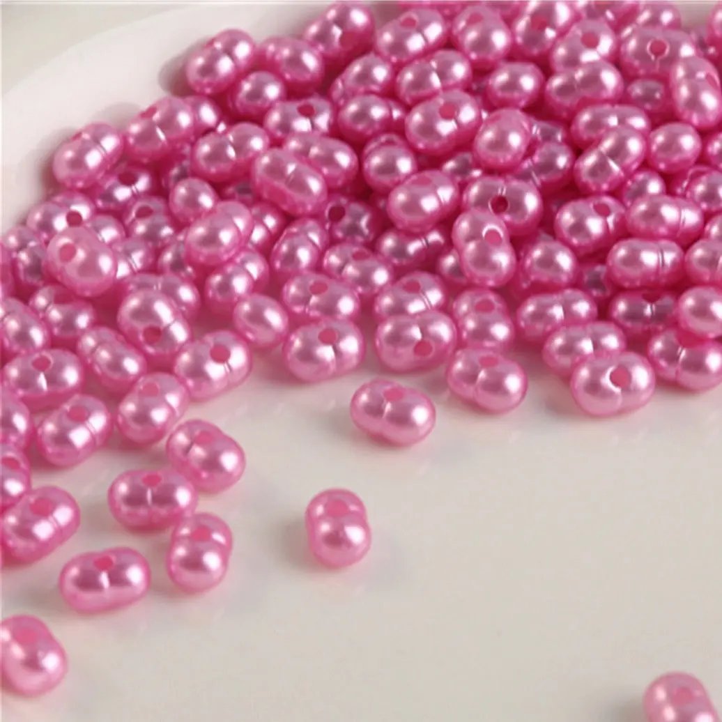 FS2561-5*8mm Pearl Looking Peanut Acrylic Beads For Making Keychain Zoe's DIY Shop