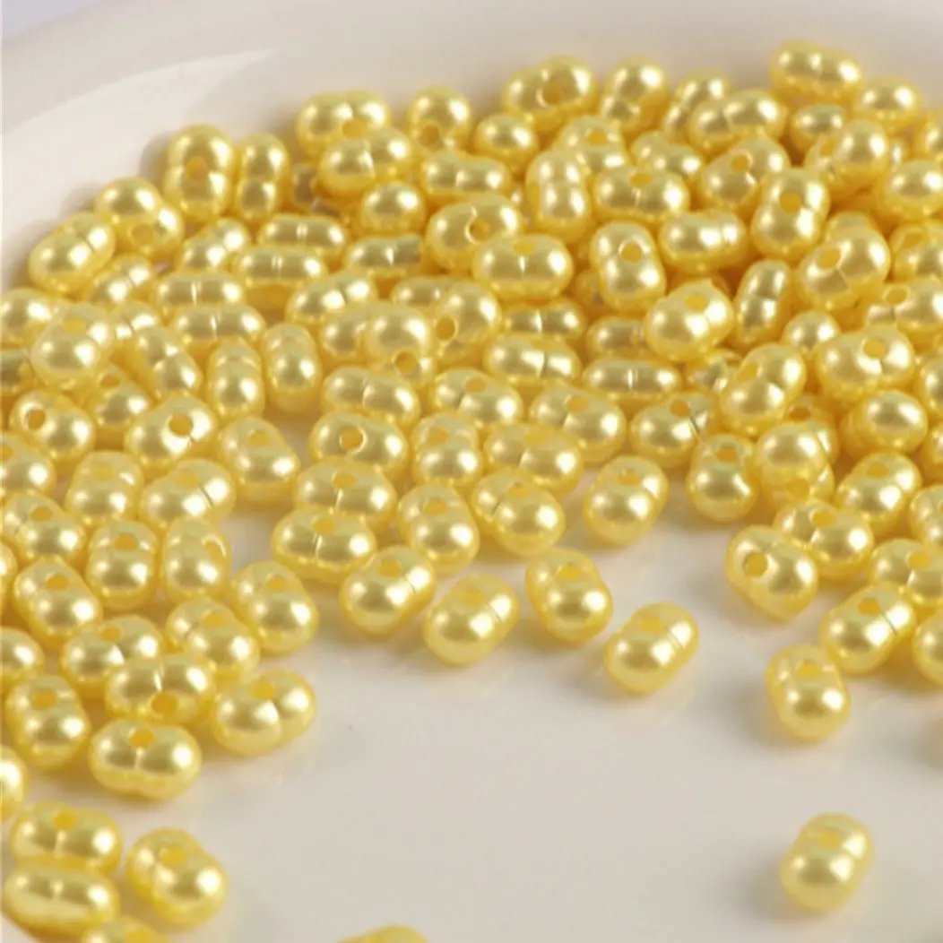 FS2561-5*8mm Pearl Looking Peanut Acrylic Beads For Making Keychain Zoe's DIY Shop