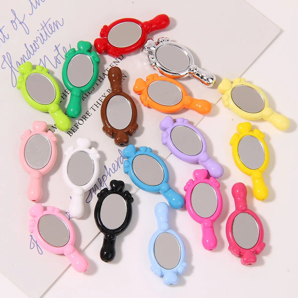 FS2566-Random Mixed Color Mirror Resin Beads Fit For Beadable Pens Zoe's DIY Shop