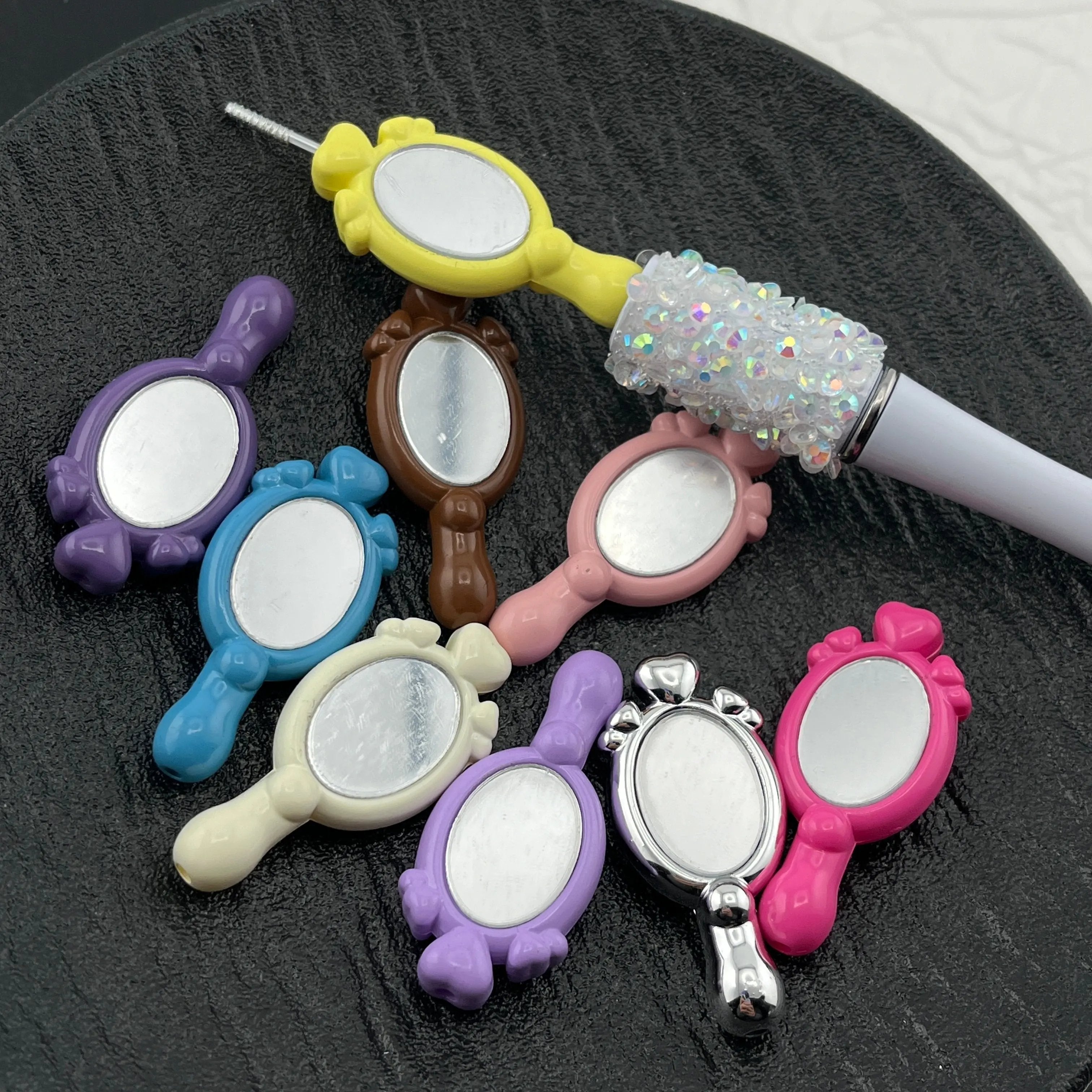 FS2566-Random Mixed Color Mirror Resin Beads Fit For Beadable Pens Zoe's DIY Shop