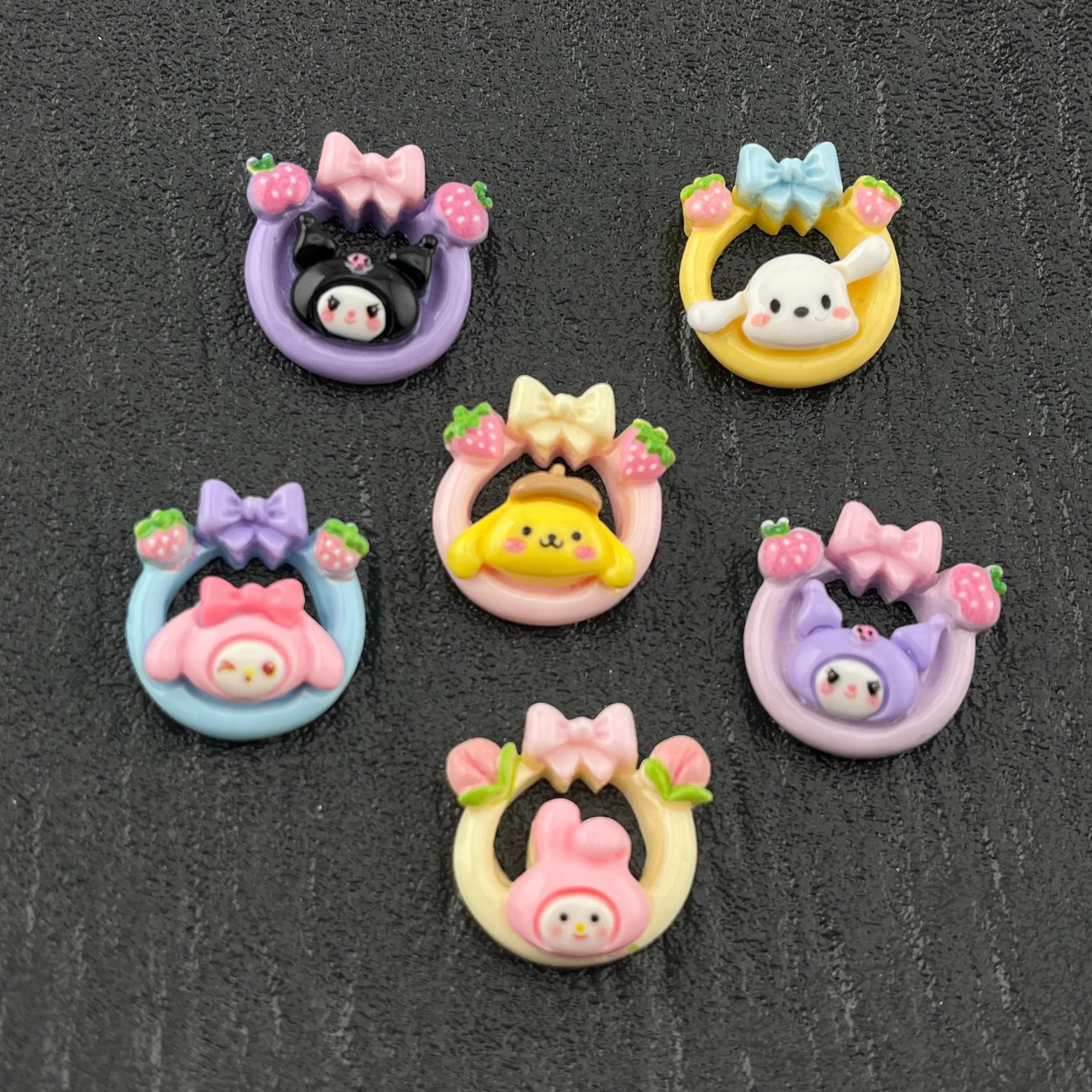 FS2627- Sanrio Flower Wreath Charms Mixed Color Zoe's DIY Shop