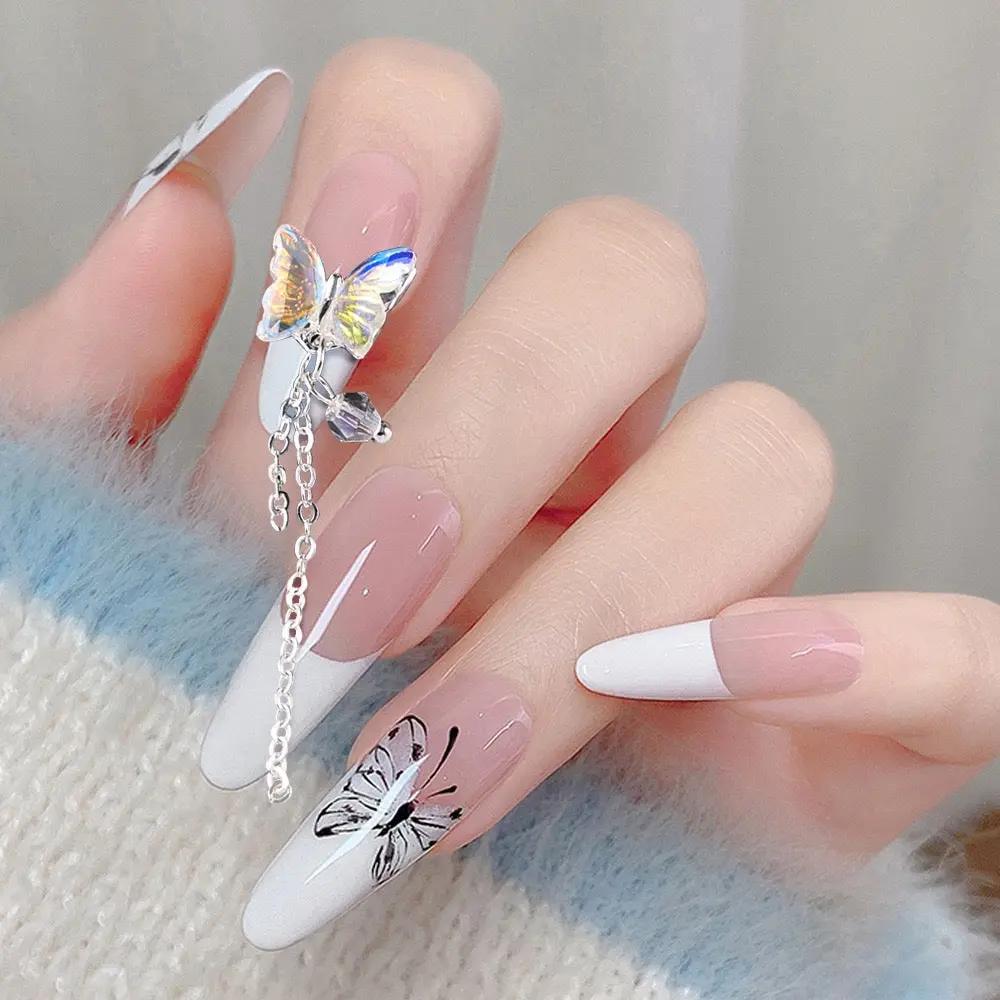 FS2732-1.2×4.2cm AB Color Butterfly Nail Charms For Making Fancy Beads Or Fancy Pen Zoe's DIY Shop