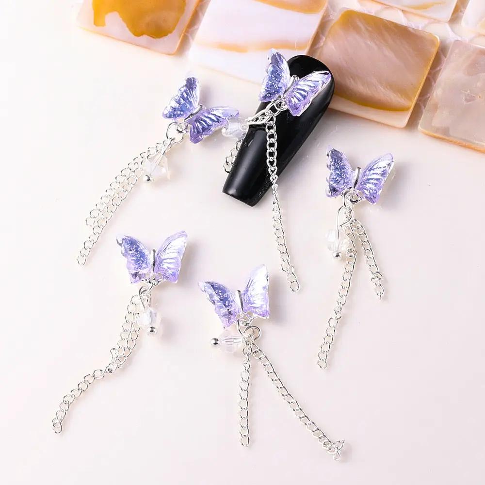 FS2732-1.2×4.2cm AB Color Butterfly Nail Charms For Making Fancy Beads Or Fancy Pen Zoe's DIY Shop