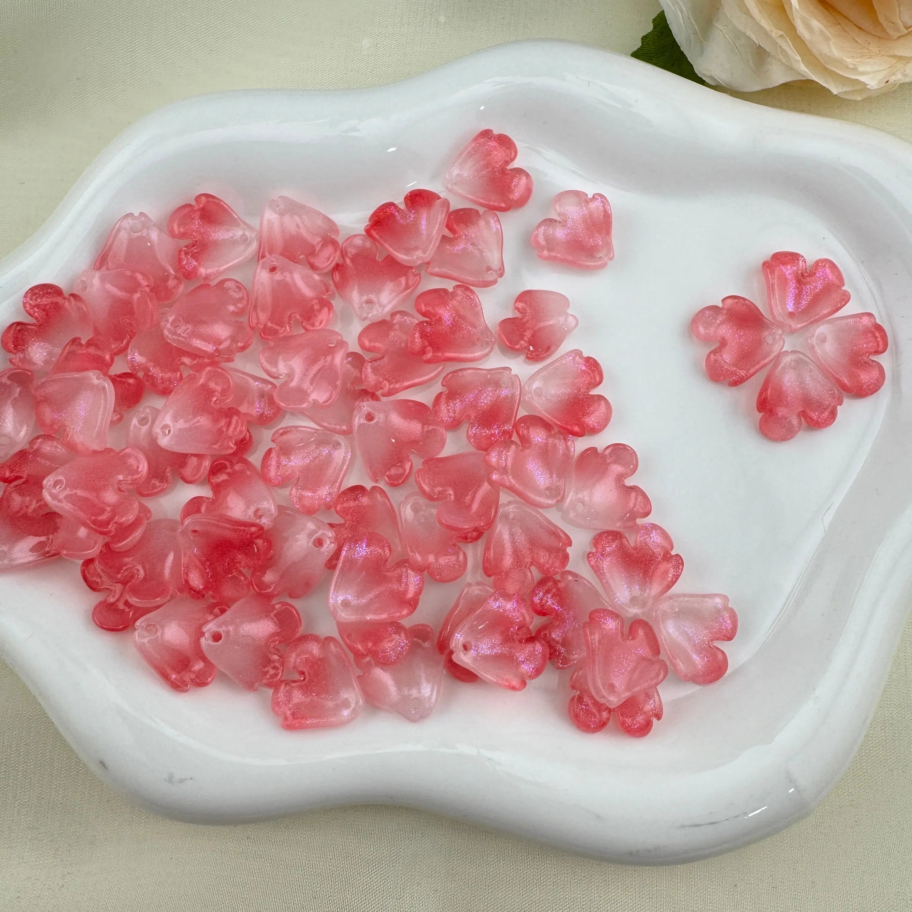 FS2770- Glass Melastoma petal Charms Zoe's DIY Shop