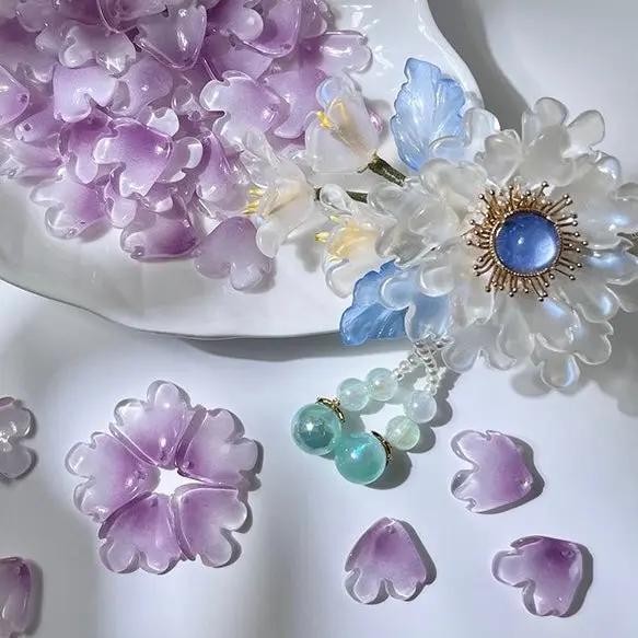 FS2770- Glass Melastoma petal Charms Zoe's DIY Shop