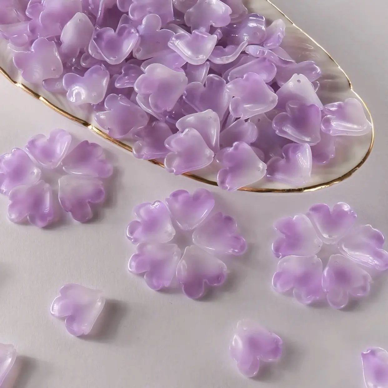 FS2770- Glass Melastoma petal Charms Zoe's DIY Shop