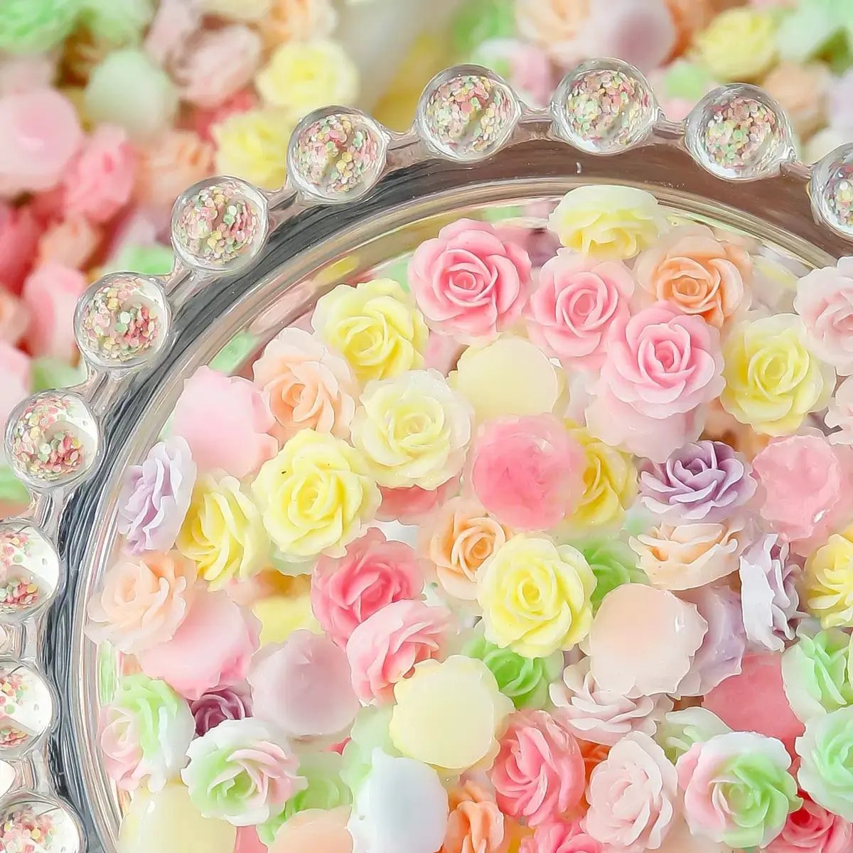 FS2826- 10mm Random Mixed Color Gardenia Flower Nail Charms For Making Fancy Pen Or Fancy Beads Zoe's DIY Shop