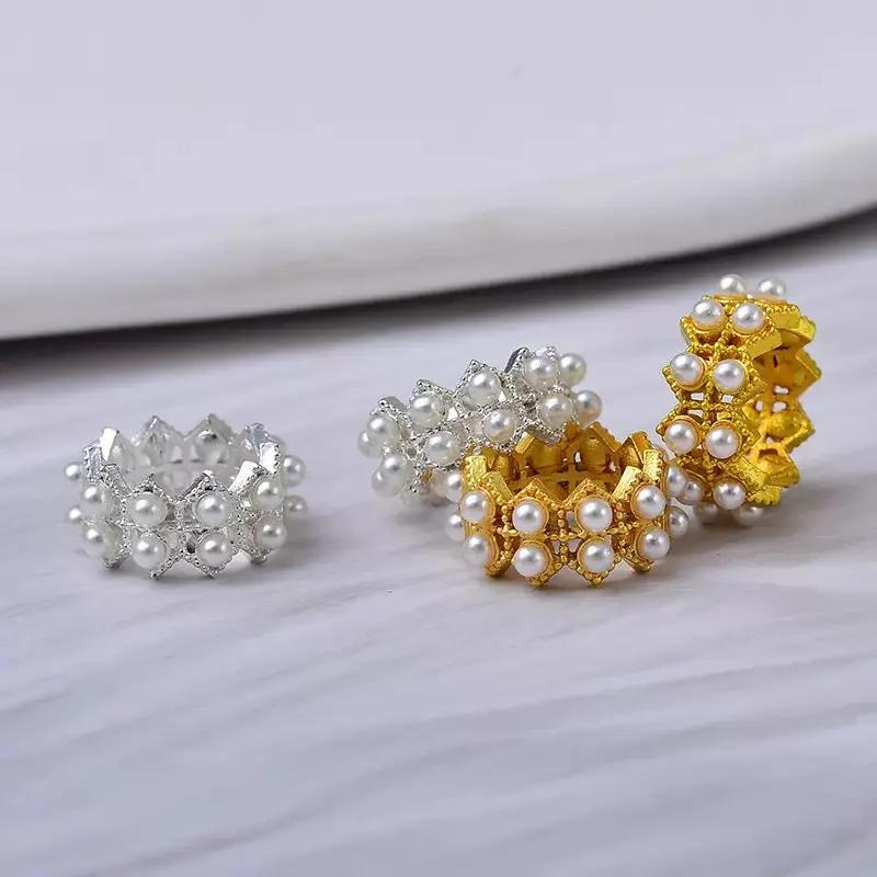 FS2846- 12mm Two Rows Pearl Alloy Spacers Zoe's DIY Shop