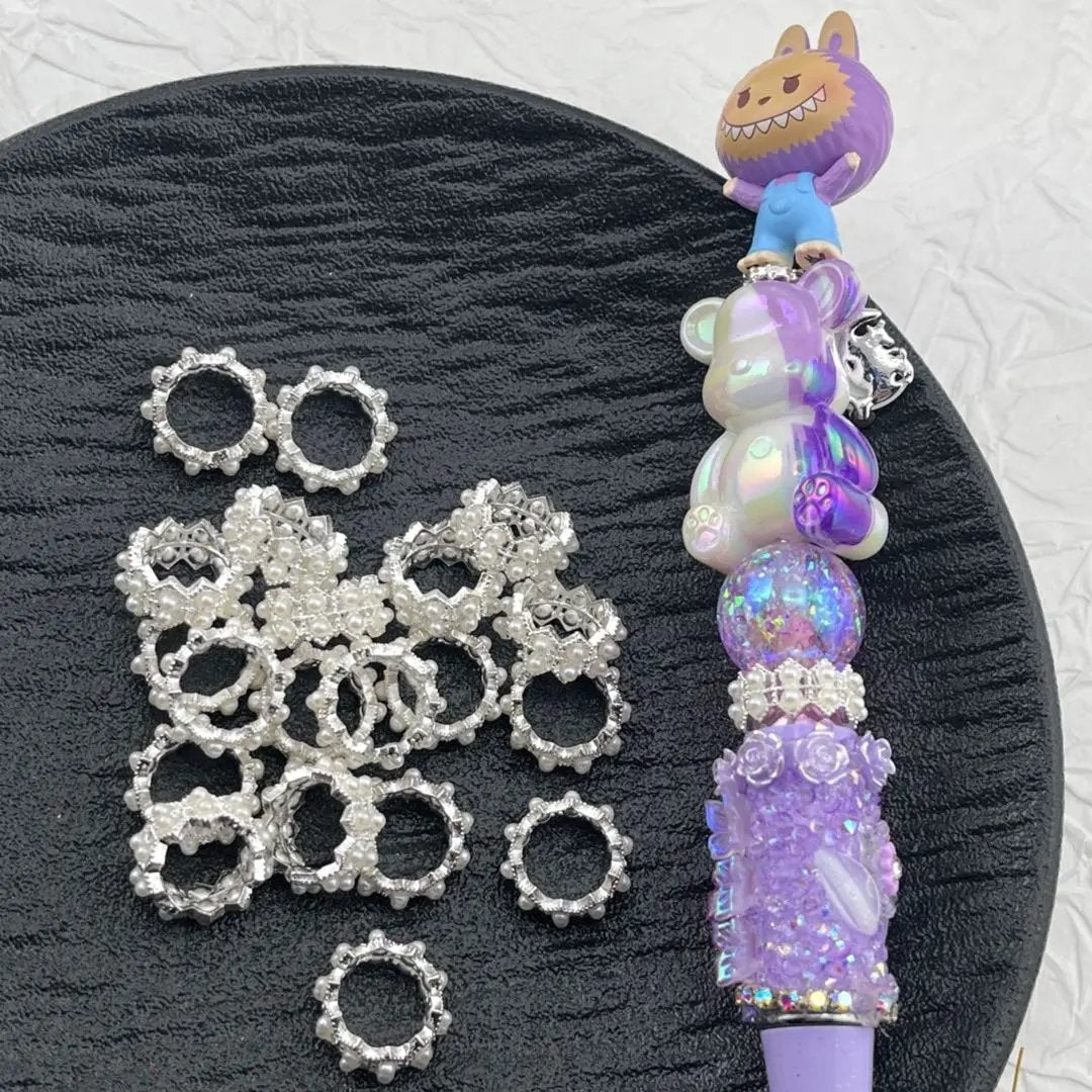 FS2852- 15mm Two Rows Pearl Alloy Spacers Zoe's DIY Shop