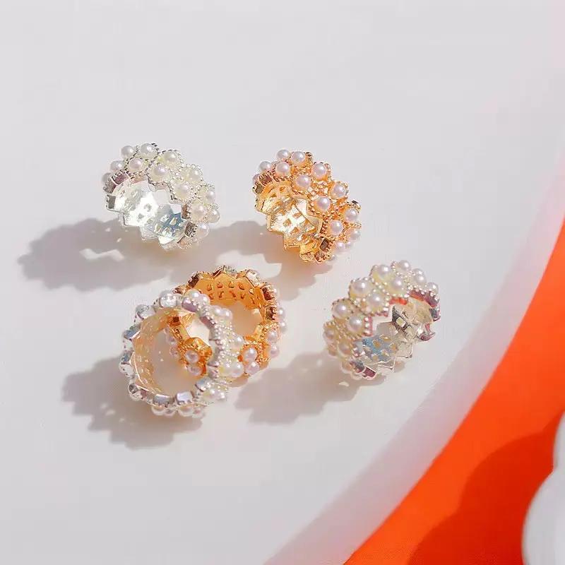 FS2852- 15mm Two Rows Pearl Alloy Spacers Zoe's DIY Shop