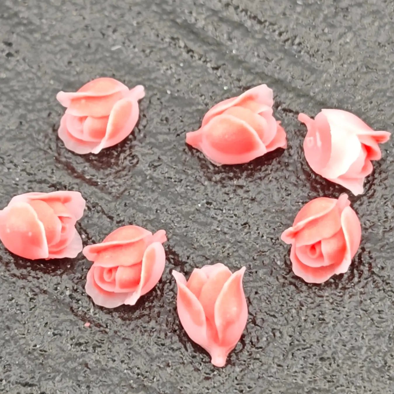 FS2860- 7mm 3D Glowing Rose flower Charms Zoe's DIY Shop