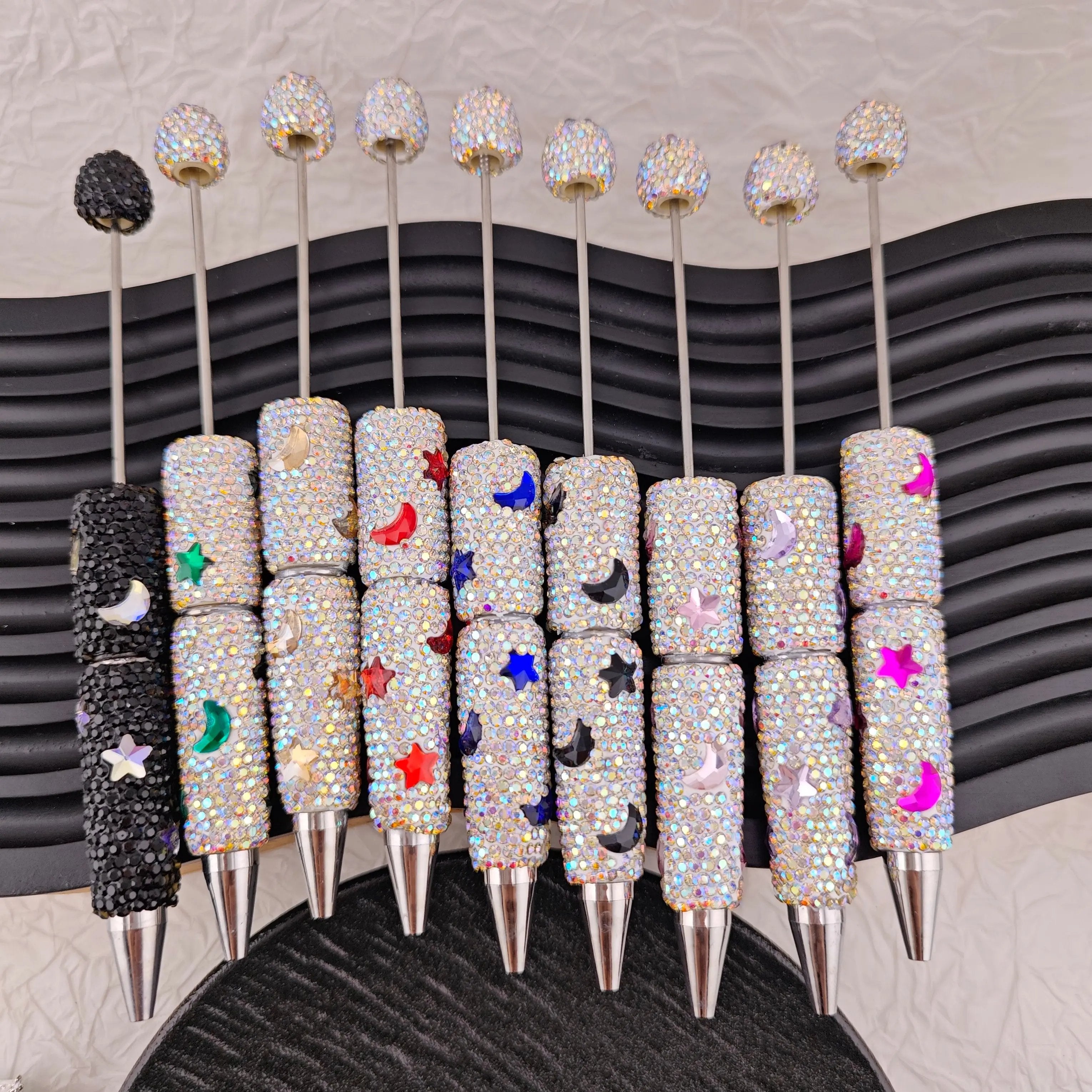 FS2878- Crystal Star and Moon Full Diamonds Fancy Pens Zoe's DIY Shop