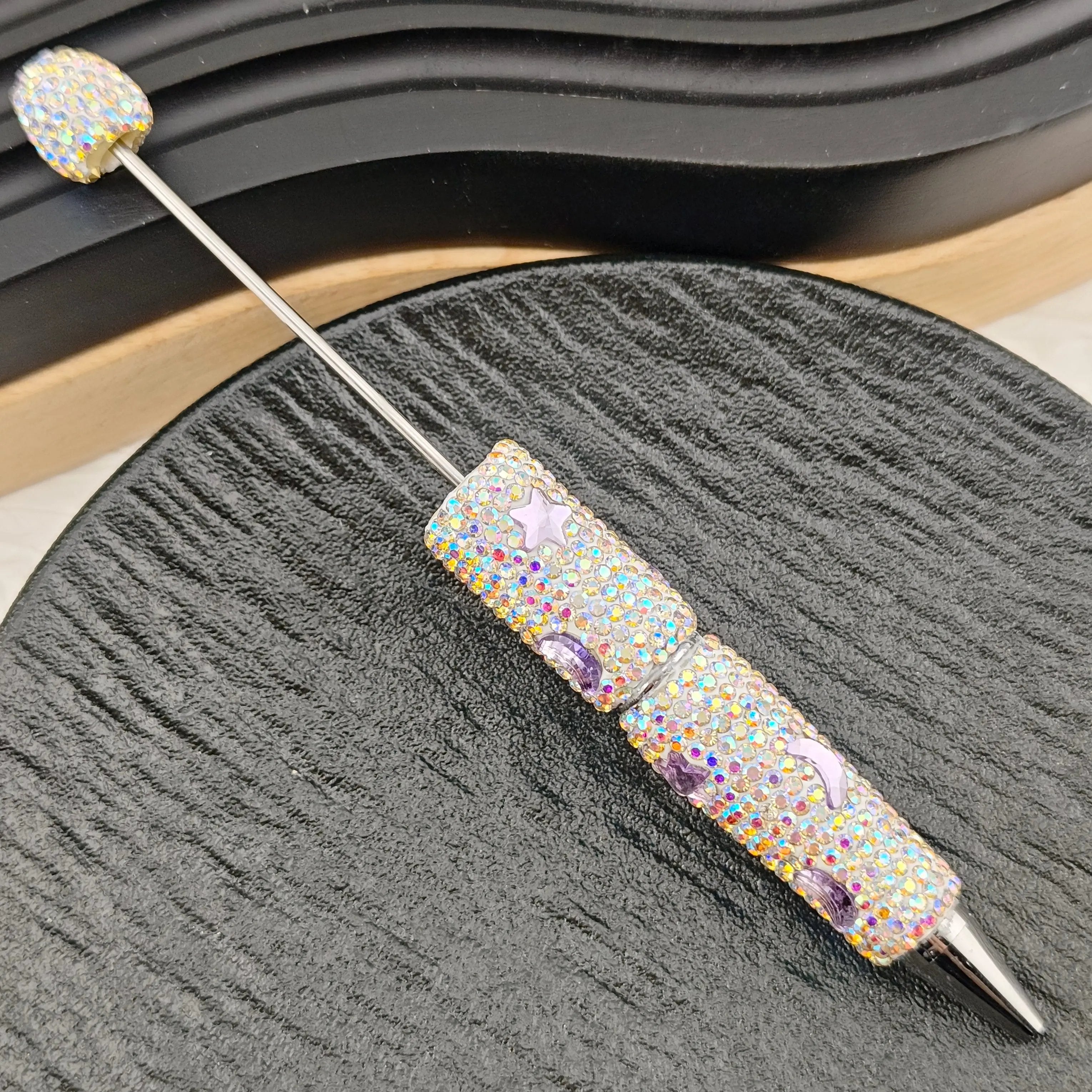 FS2878- Crystal Star and Moon Full Diamonds Fancy Pens Zoe's DIY Shop