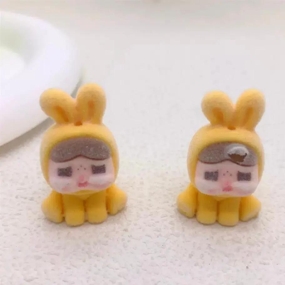 FS2923- 5 Pieces Flocked Cry Baby Rabbit Beads Zoe's DIY Shop