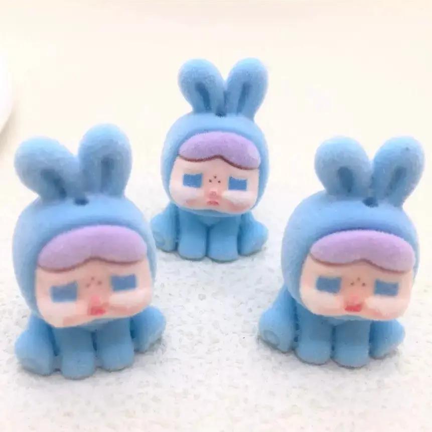 FS2923- 5 Pieces Flocked Cry Baby Rabbit Beads Zoe's DIY Shop