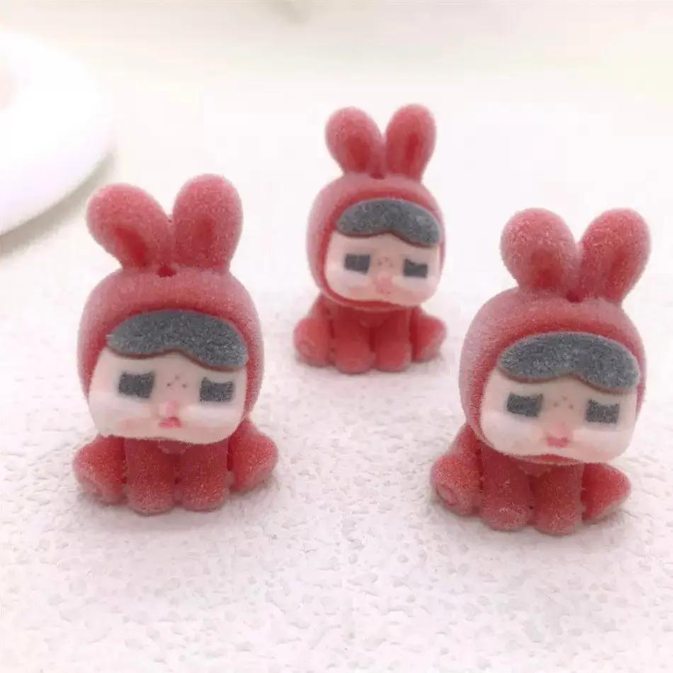FS2923- 5 Pieces Flocked Cry Baby Rabbit Beads Zoe's DIY Shop