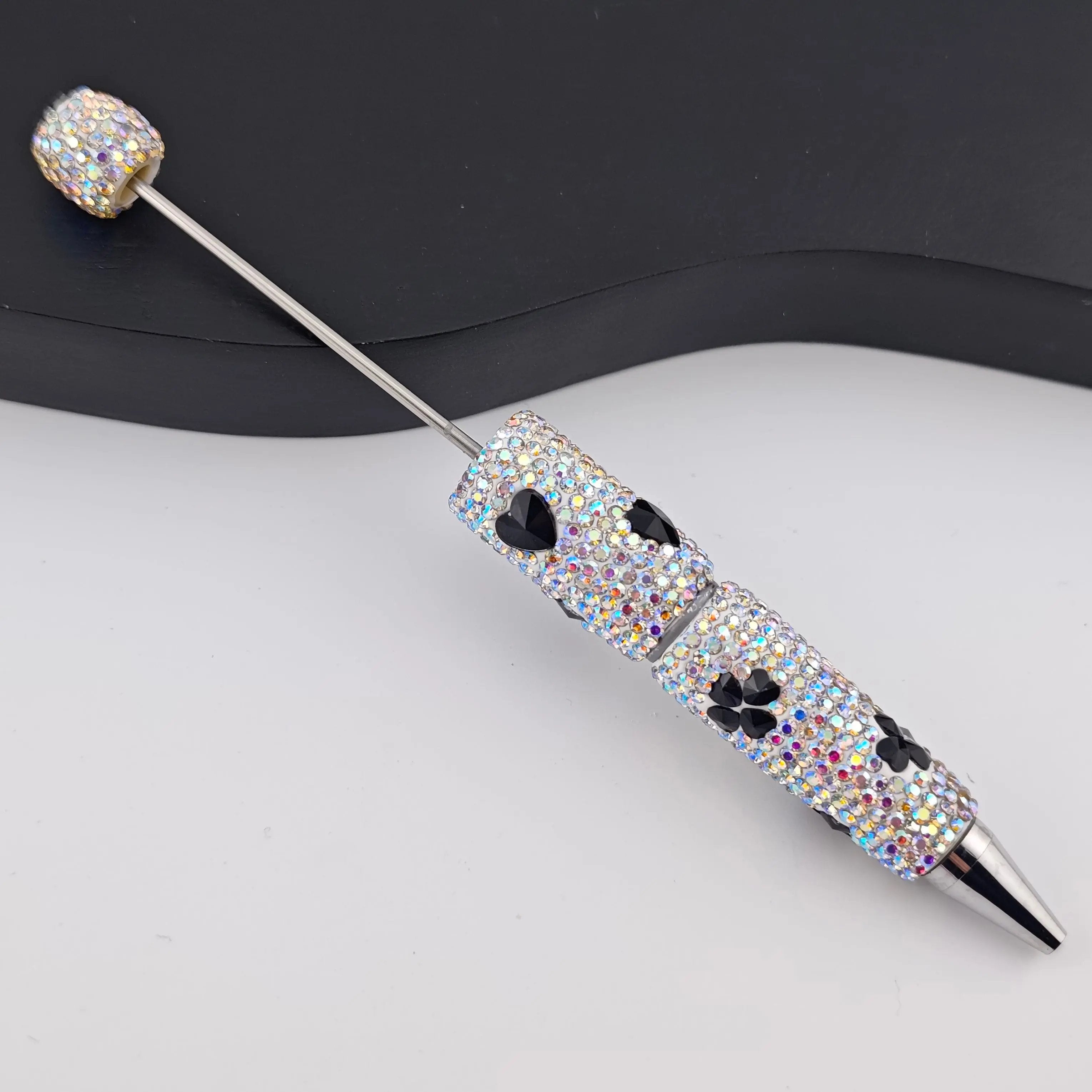 FS2938- 1 Piece Love Heart and Heart Clover Crystal Diamonds Fancy Pens Zoe's DIY Shop
