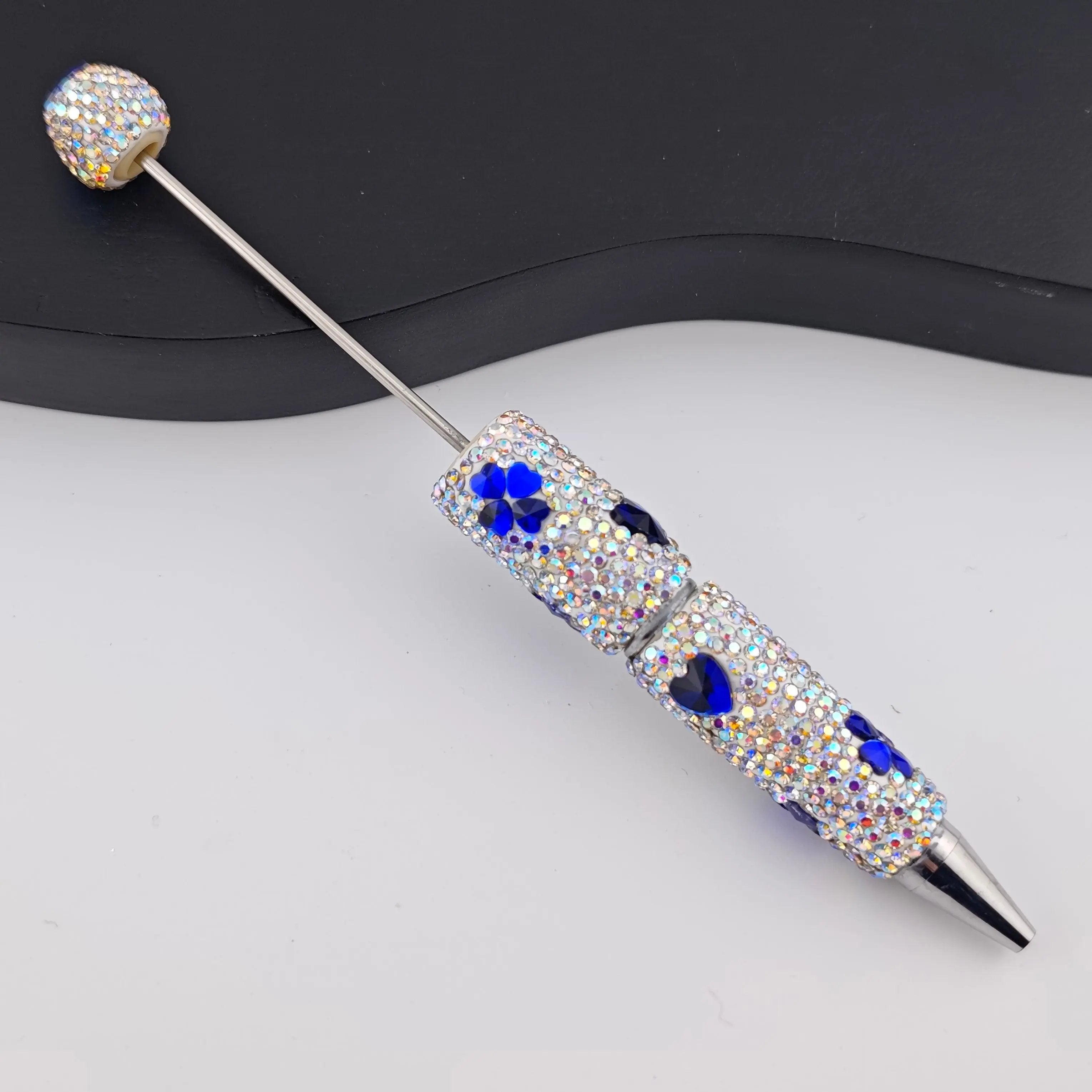 FS2938- 1 Piece Love Heart and Heart Clover Crystal Diamonds Fancy Pens Zoe's DIY Shop