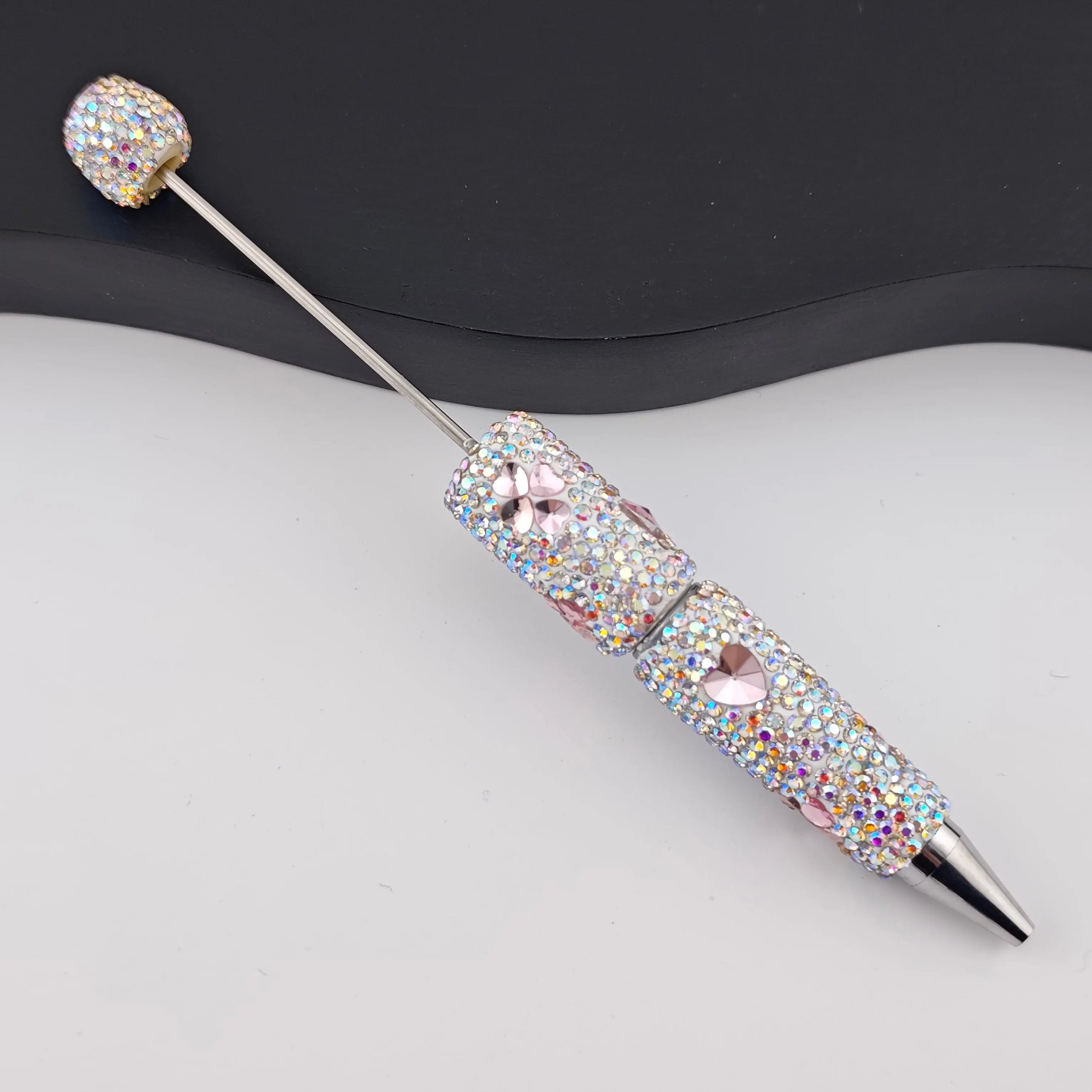 FS2938- 1 Piece Love Heart and Heart Clover Crystal Diamonds Fancy Pens Zoe's DIY Shop