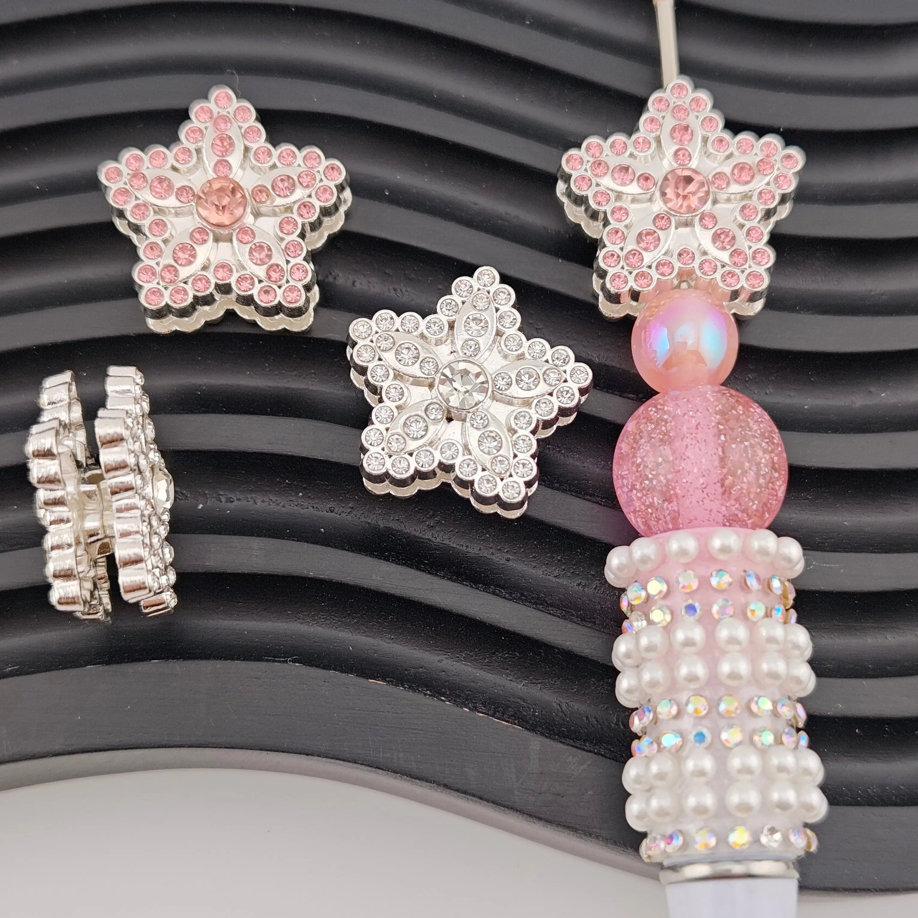 FS2952- 4 Pieces Star Snowflake Diamonds Alloy Beads Zoe's DIY Shop