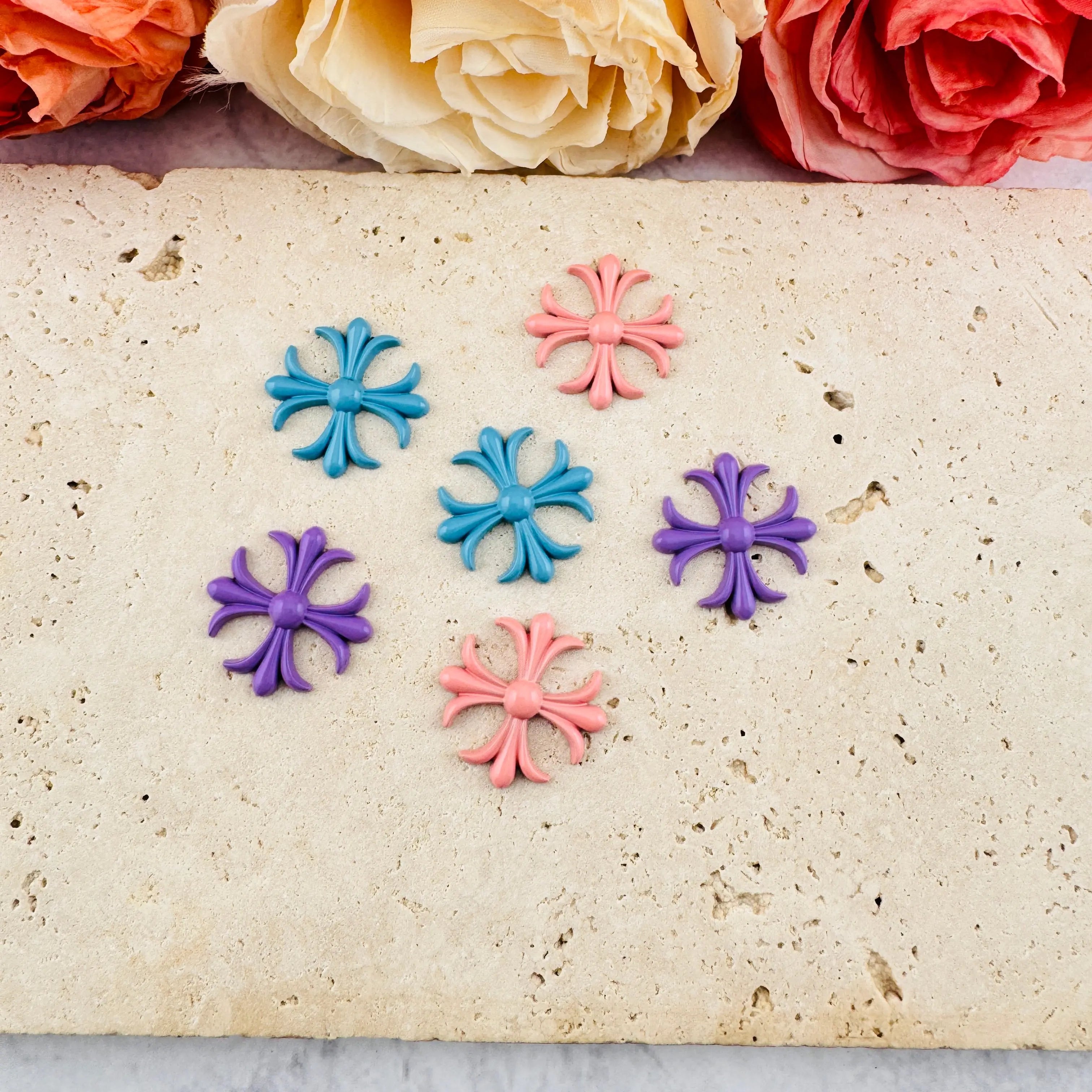 FS2980-About 20mm Matte Metal Patch Zoe DIY Wholesale