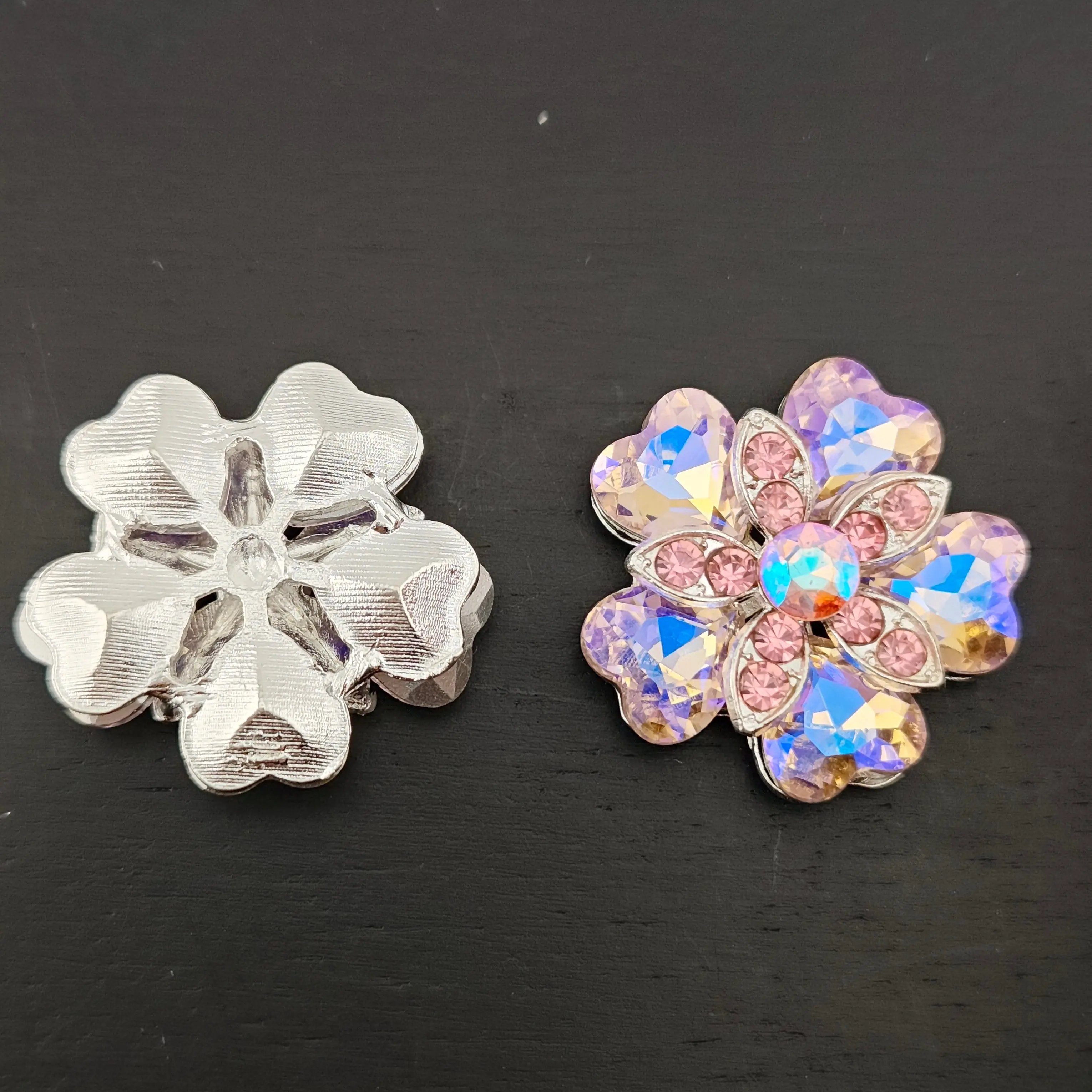 FS2995- 27mm Love Crystal 5 Petal double-deck Charms for making Fancy Beads Zoe's DIY Shop