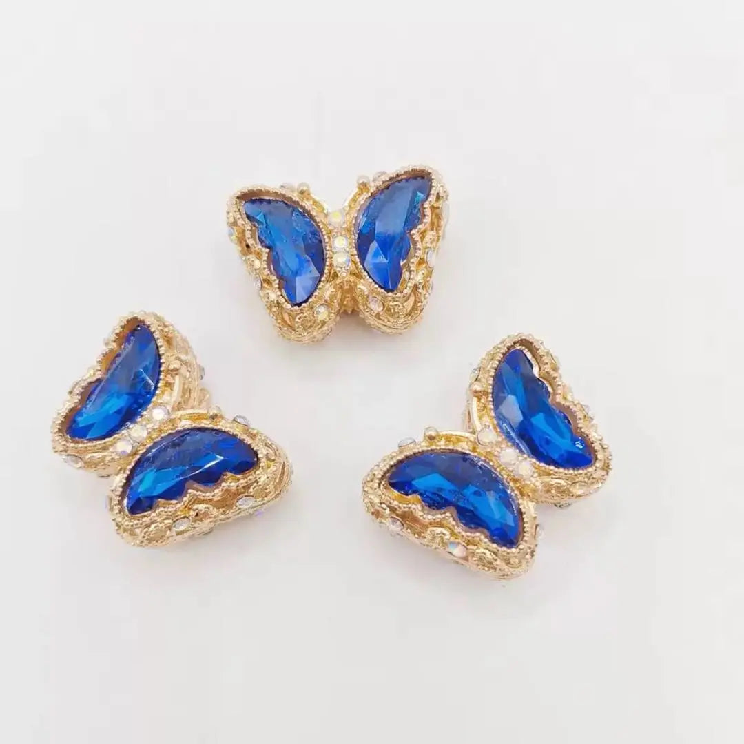 FS3059- About 27×20mm Crystal Butterfly Metal Beads Zoe DIY Wholesale
