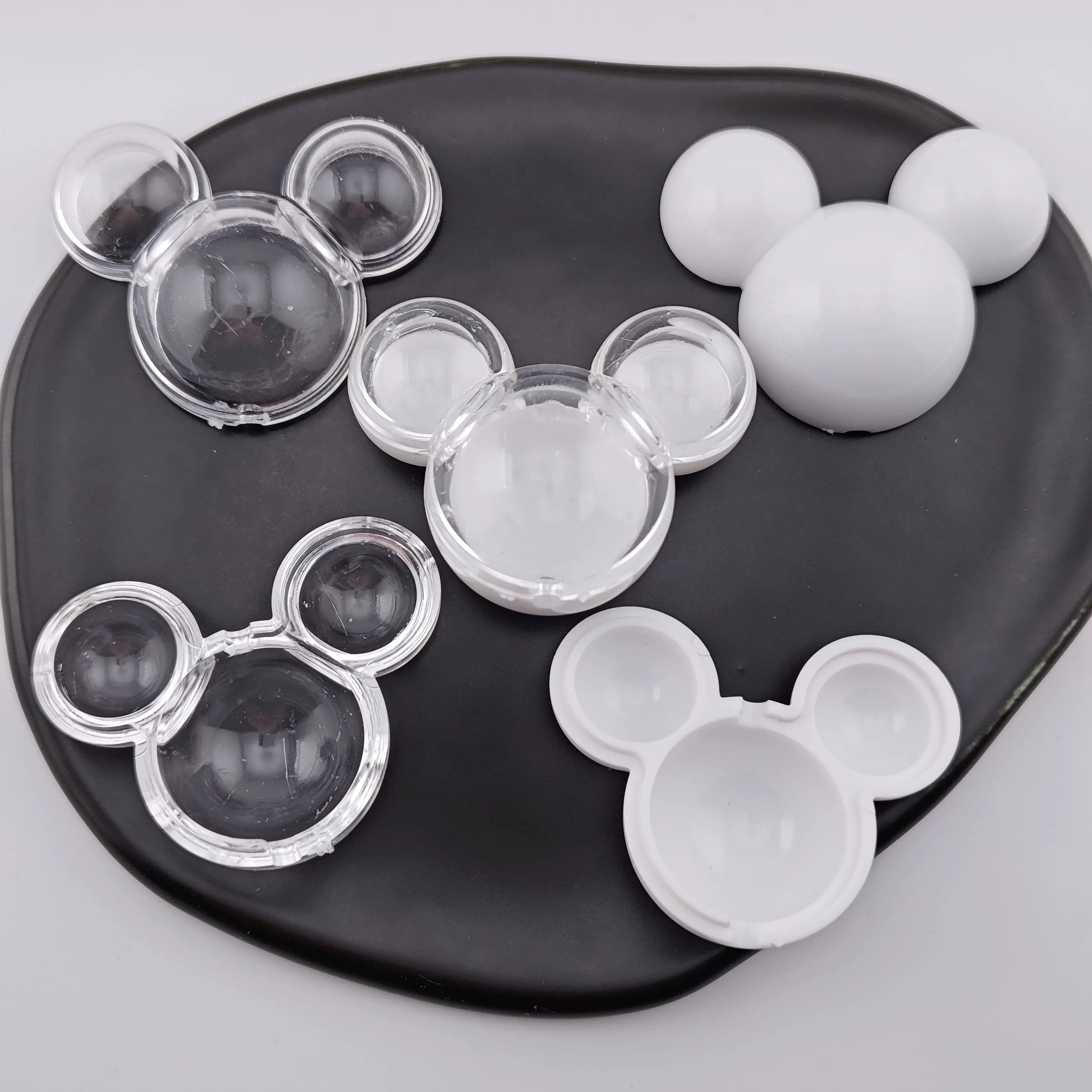 FS3074- 10 Pieces Clear+Solid White Set MK Mouse Head Shakes Beads (5PCS White + 5PCS Clear) Zoe's DIY Shop