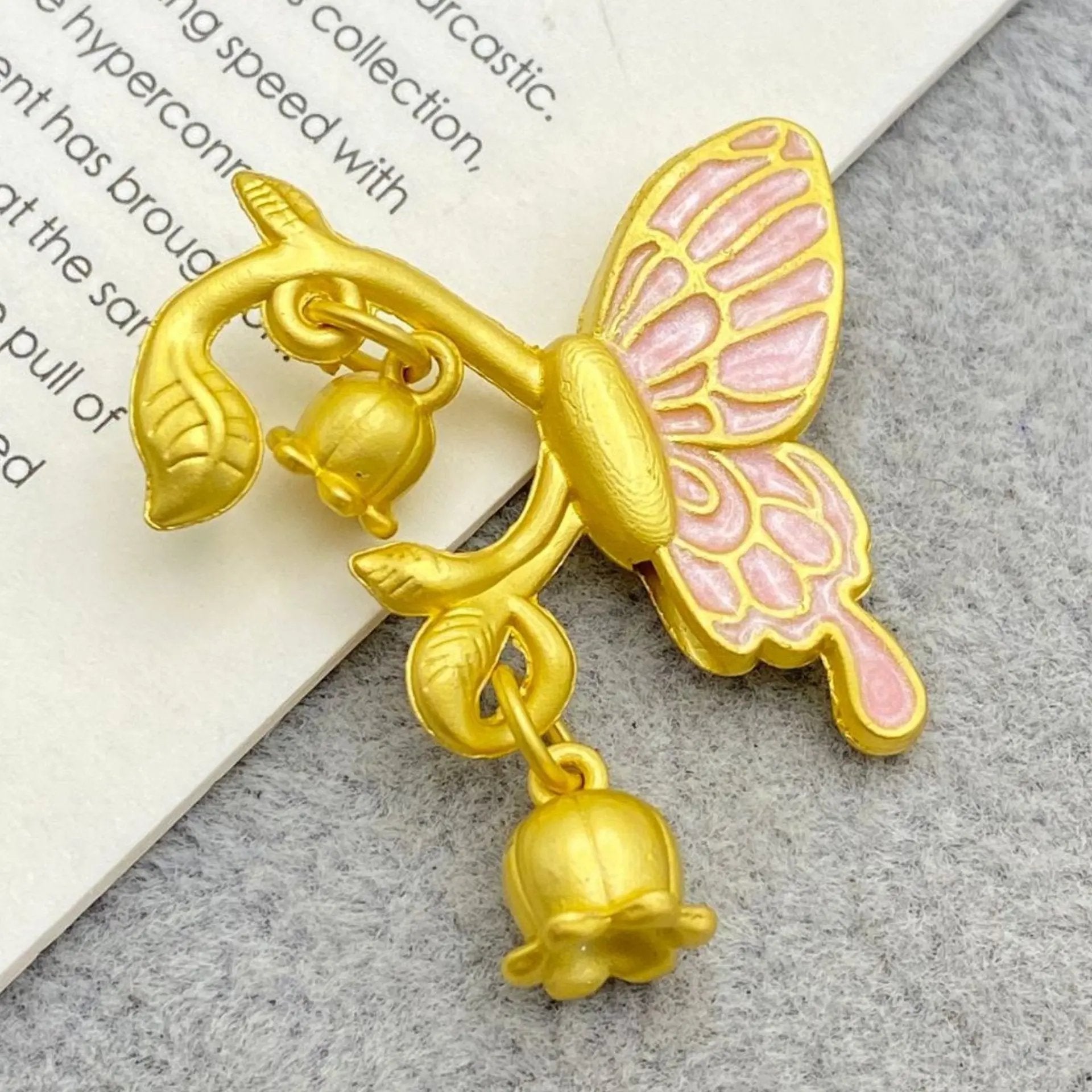 FS3090- Butterfly with Lily of the valley Alloy Beads for Making Keychain Zoe's DIY Shop