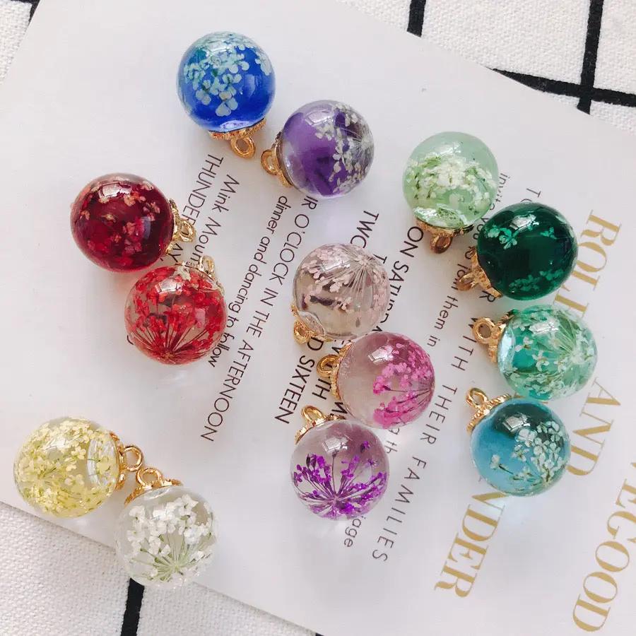 FS3460- 16MM Real Dried Flower Resin Glass Charms For Making Car Hangers Zoe's DIY Shop