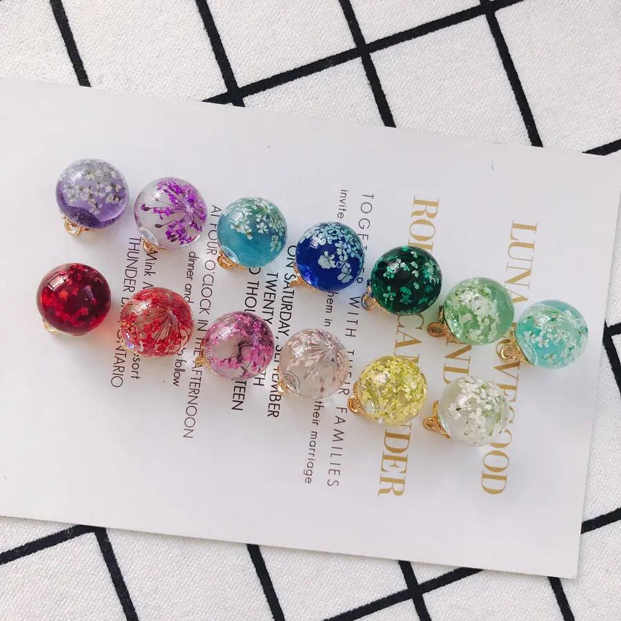 FS3460- 16MM Real Dried Flower Resin Glass Charms For Making Car Hangers Zoe's DIY Shop