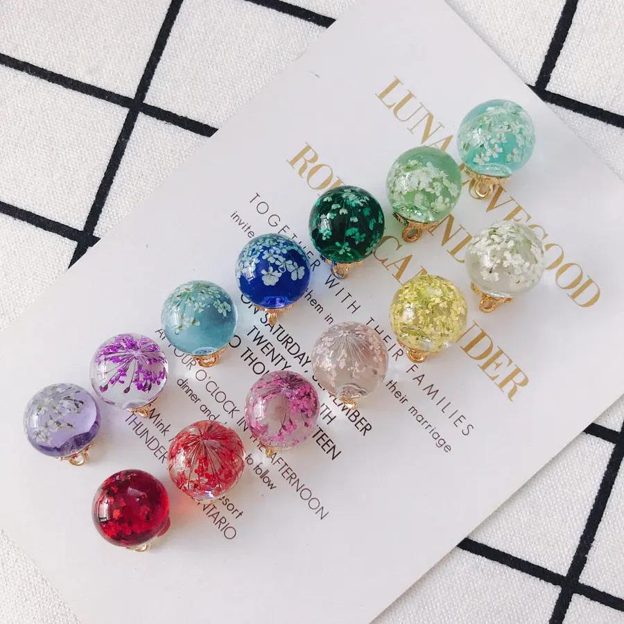 FS3460- 16MM Real Dried Flower Resin Glass Charms For Making Car Hangers Zoe's DIY Shop