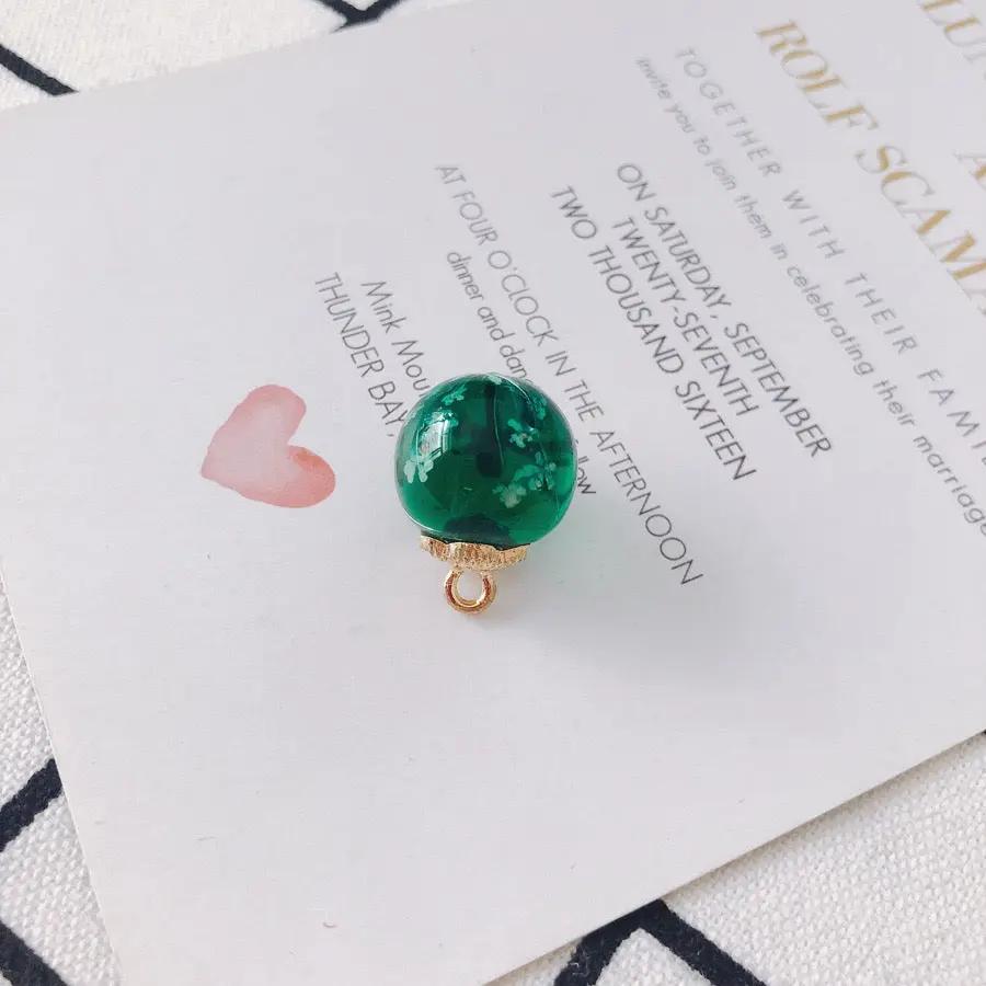 FS3460- 16MM Real Dried Flower Resin Glass Charms For Making Car Hangers Zoe's DIY Shop