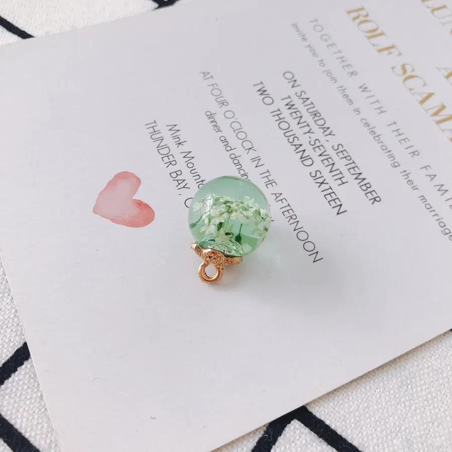 FS3460- 16MM Real Dried Flower Resin Glass Charms For Making Car Hangers Zoe's DIY Shop