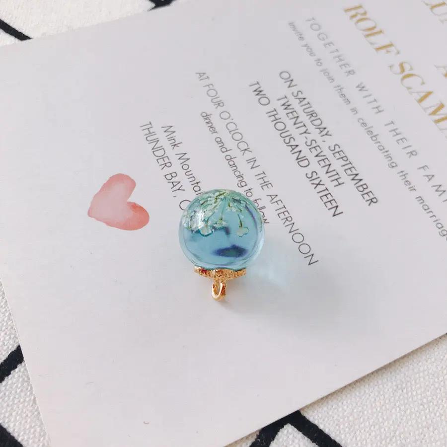 FS3460- 16MM Real Dried Flower Resin Glass Charms For Making Car Hangers Zoe's DIY Shop