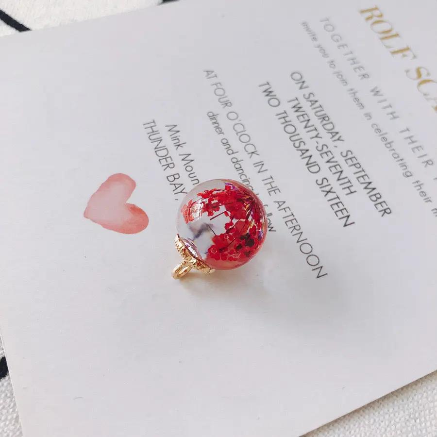 FS3460- 16MM Real Dried Flower Resin Glass Charms For Making Car Hangers Zoe's DIY Shop