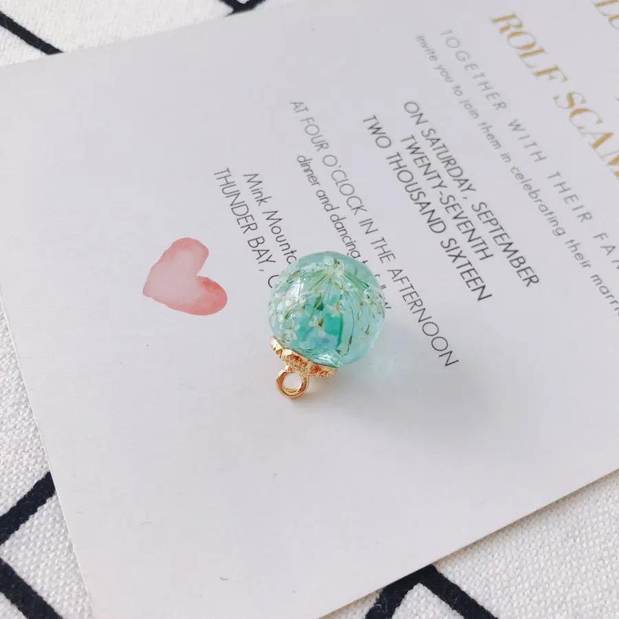 FS3460- 16MM Real Dried Flower Resin Glass Charms For Making Car Hangers Zoe's DIY Shop