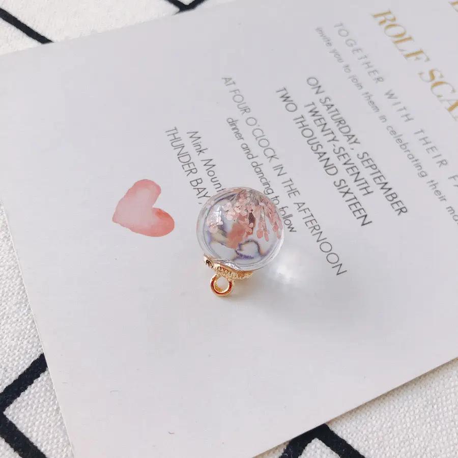 FS3460- 16MM Real Dried Flower Resin Glass Charms For Making Car Hangers Zoe's DIY Shop