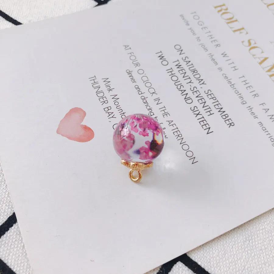 FS3460- 16MM Real Dried Flower Resin Glass Charms For Making Car Hangers Zoe's DIY Shop