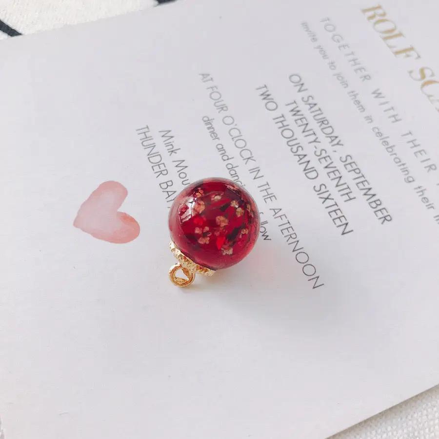 FS3460- 16MM Real Dried Flower Resin Glass Charms For Making Car Hangers Zoe's DIY Shop