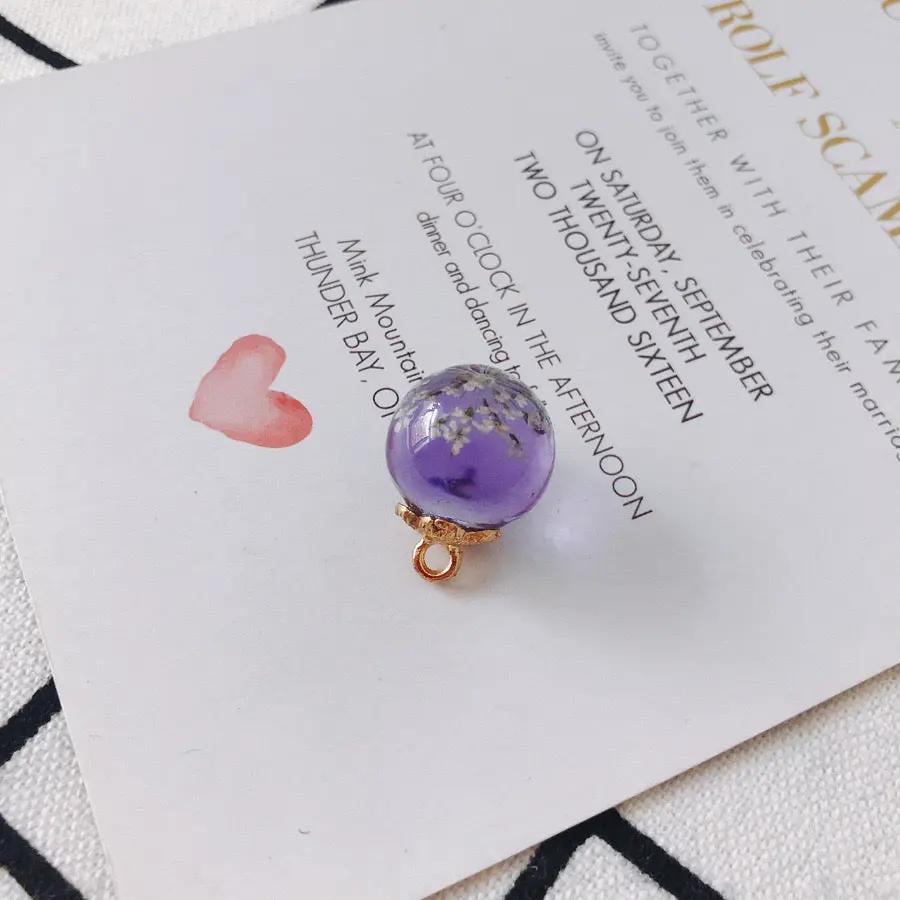 FS3460- 16MM Real Dried Flower Resin Glass Charms For Making Car Hangers Zoe's DIY Shop
