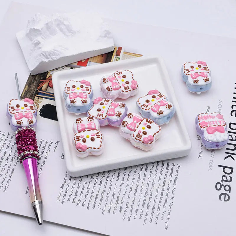 FS3503- HK Hand-Painted Beads for Keychain Beadable Pens Making Zoe's DIY Shop